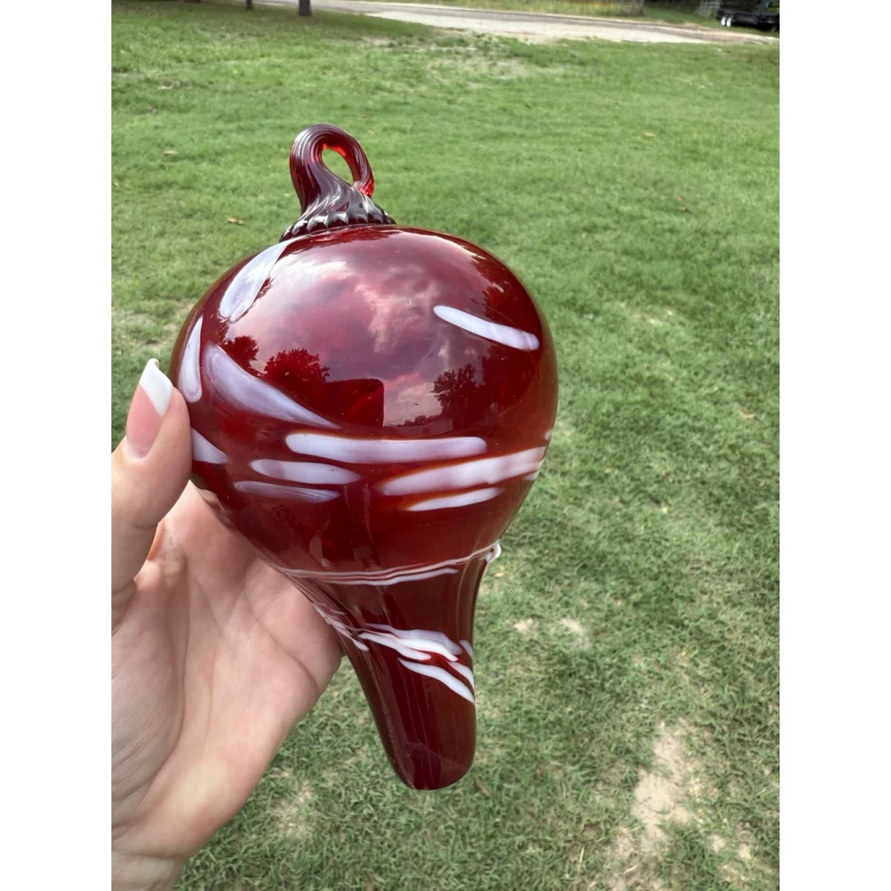 Original Mt. St. Helen's Ash Glass Teardrop Red Hanging Ornament Vintage